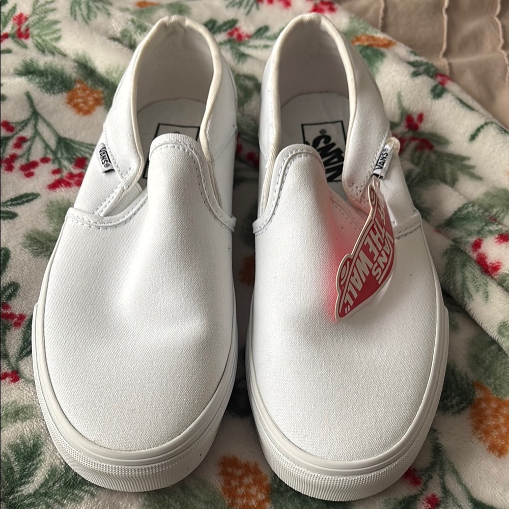 Vans Kids Classic Slip-On Canvas Shoes - White